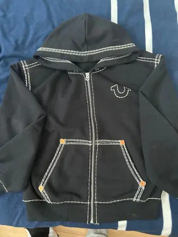 TRUE RELIGION 트루 릴리전 블랙 지퍼 후드티