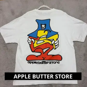APPLE BUTTER STORE 백 프린트 T셔츠 XL 화이트