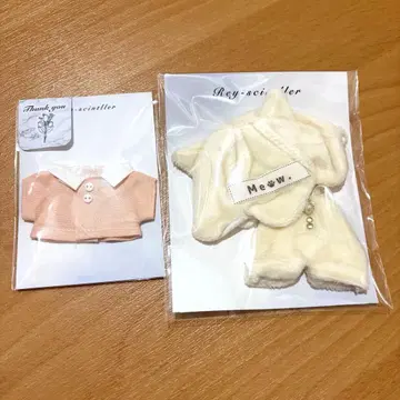 10cm 인형옷 봄색 셔츠&냥이 귀여운 세트