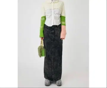새상품급 moussy 마우지 롱 타이트 스커트 데님 다크 그레이 2 M