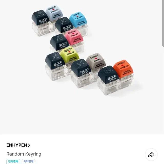엔하이픈 키캡 키링 블러드사가 분철