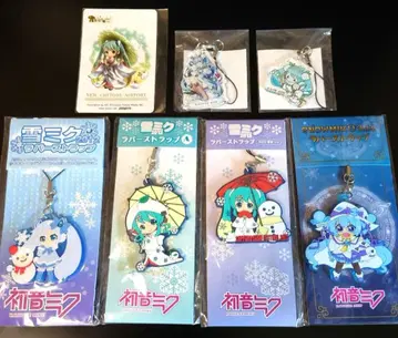 유키 미쿠 SNOW MIKU 러버 스트랩 외 7점 세트 미개봉품