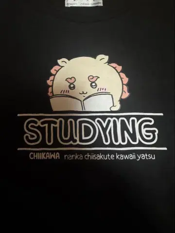 치이카와(먼작귀) STUDYING T셔츠 블랙 160
