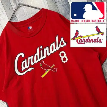 MLB 세인트루이스 카디널스 #8 글로스 선수명 T셔츠 레드