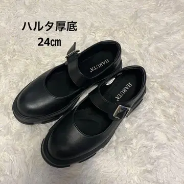 HARUTA 하루타 블랙 메리 제인 24cm 통굽 버클 포함