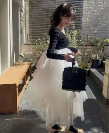 Bibiy. DELPHINE TULLE DRESS BLACK