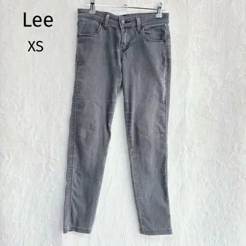 [리] 그레이 스키니 데님 슬림 레그 슬림 스트레치 팬츠 XS 일본제
