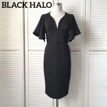 BLACK HALO 블랙 헤일로 플레어 슬리브 미디 원피스