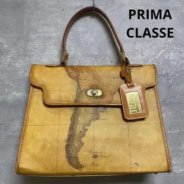 프리마클라세 PRIMA CLASSE 세계 지도 도안 턴락 핸드백