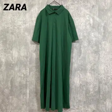 ZARA 자라 반팔 폴로 원피스 롱 원피스 그린 M 사이즈