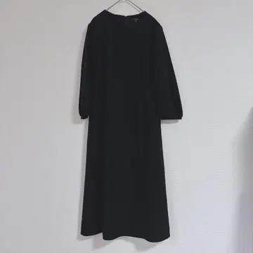 에스 누아르 상복 M 여성용 롱 원피스 블랙 7부 소매