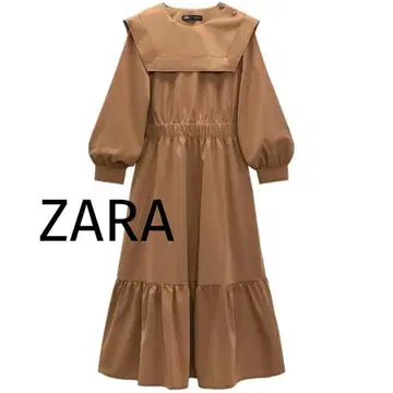 ZARA 자라 원피스 롱 기장 브라운 벌룬 소매 한국 스타일