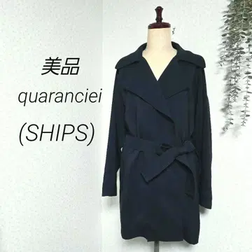 새상품급 quaranciel 더블 크로스 하프 트렌치 자켓 코트 네이비