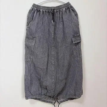 럭스단 티어 카고 데님 벌룬 M 패션 심플 코디
