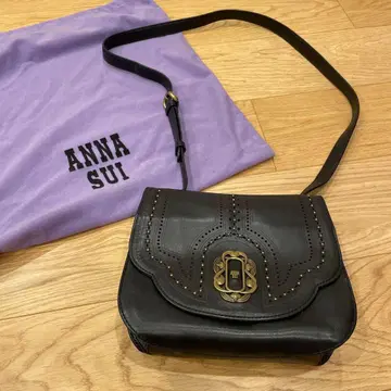 ANNA SUI 블랙 가죽 숄더백