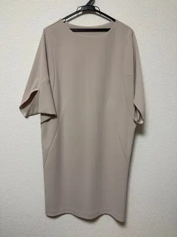 [당일 발송] 베이지 티셔츠 원피스 사이즈 02 반팔