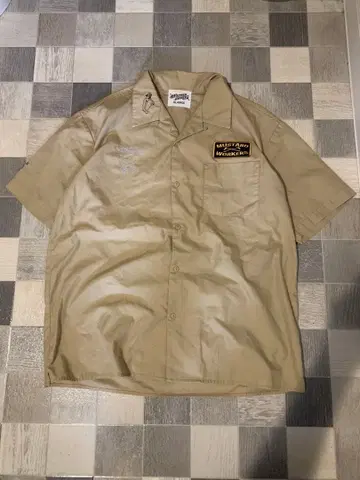 XL 사이즈 반팔 워크 셔츠 BEIGE 베이지