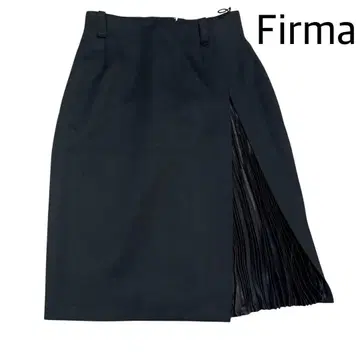 레어 Firma 이탈리아제 울 사이드 플리츠 절개 스커트 이소재