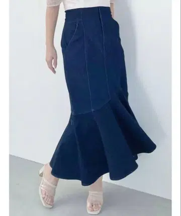 MERCURYDUO 데님 코르셋 머메이드 스커트