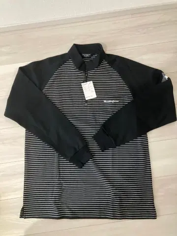 Munsingwear 긴팔 하프 지퍼 셔츠 L 사이즈 블랙 보더