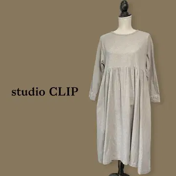 studio CLIP / 코튼 개더 원피스 / 긴팔