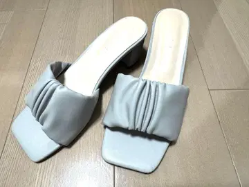 SARPUN 스카이블루 샌들 중간 힐