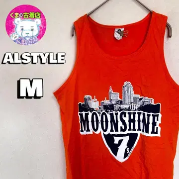 usa 구제 의류 ALSTYLE 탱크탑 M 오렌지 MOONSHINE