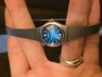 SEIKO 세이코 17석 여성용 수동 와인딩 시계 블루 다이얼