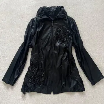 90s vintage 입체 플라워 자켓 블랙 다크코어 모드 그런지