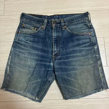 리바이스 일본제 숏 데님 프린지 헴 28 x 34 면 100% 구제 의류