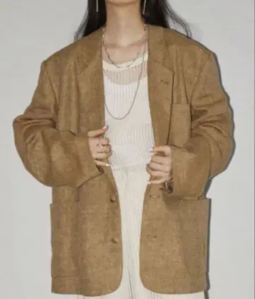 린넨 베이지 테일러드 자켓