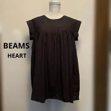 새상품급 BEAMS HEART 빔즈하트 튜닉 블라우스 검정 블랙