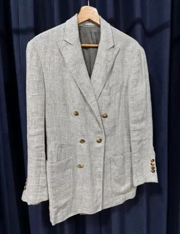 BRUNELLO CUCINELLI 더블 테일러드 자켓 린넨