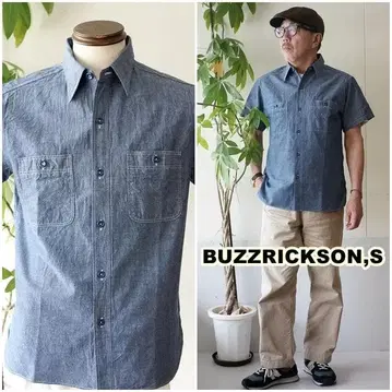 BUZZRICKSONS 버즈릭슨 반팔 샴브레이 셔츠 35856 L