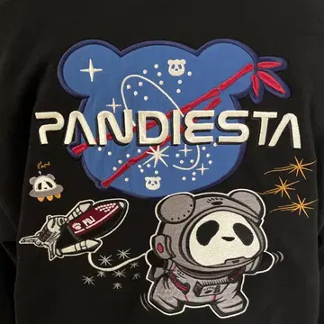 PANDIESTA 팬디에스타 아스트론 자수 후드티 XXL 블랙