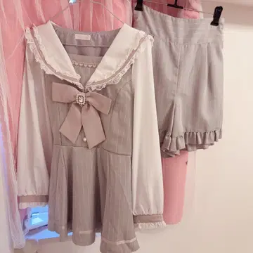 LIZLISA 긴팔 세일러 카라 셋업