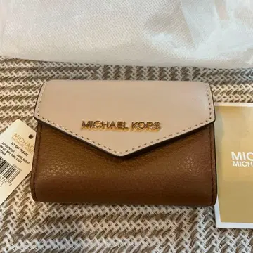 MICHAEL KORS 가죽 키케이스 브라운/핑크 베이지