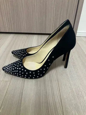 JIMMY CHOO 블랙 하이힐 스와로브스키 크리스탈 포함
