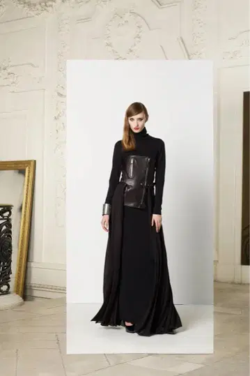 Jean Paul GAULTIER 퀼팅 가죽 코르셋 블랙 38