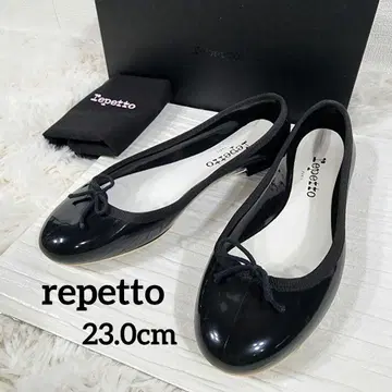 새상품급 Repetto 발레 슈즈 러버 블랙 37 (상자, 수납 가방 포함)