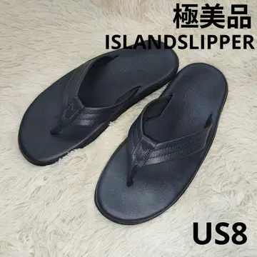 [컨디션 최상] 아일랜드 슬리퍼 가죽 플립플랍 네이비 US8