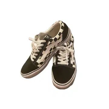 VANS ERA 체크 무늬 깃발 블랙 화이트 26cm