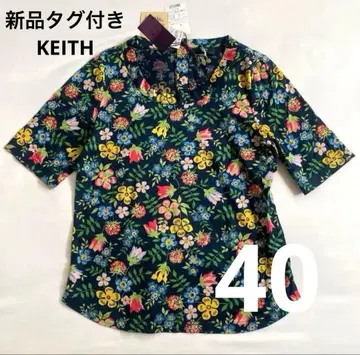 택 포함 새상품 KEITH 리버티 꽃무늬 반팔 T셔츠 13650엔