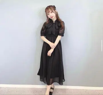evelyn 사이토 나기사 착용 도트 롱 원피스