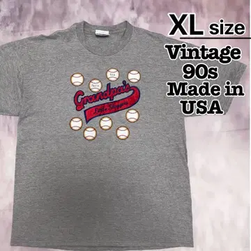 USA제 90s 티셔츠 XL 그레이 프린트 야구 베이스볼 구제 의류