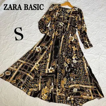 ZARA BASIC 자라 베이직 롱 원피스 스카프 패턴 S사이즈