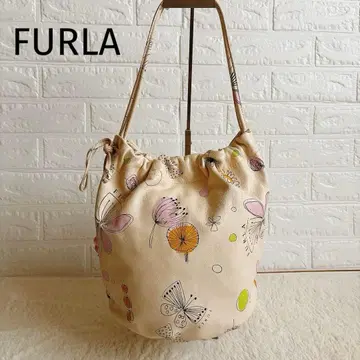 레어 새상품급 FURLA 훌라 가죽 복조리 숄더백 버터플라이 나비