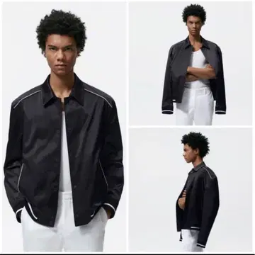 ZARA 남성용 대비 새틴 자켓