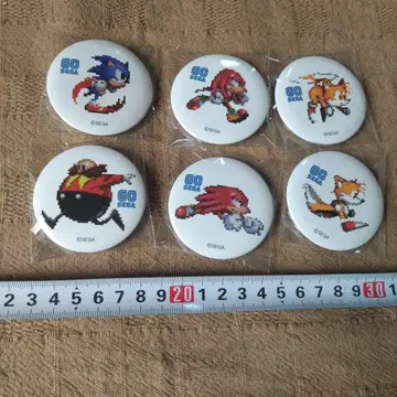 SEGA 캔뱃지 6개 세트 소닉 묶음 판매 픽셀 아트