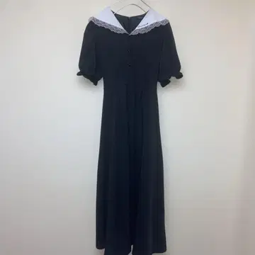 [하자품] EATME 애나멜 칼라 맥시 원피스 레이스 지뢰계 양산형 블랙